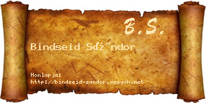 Bindseid Sándor névjegykártya